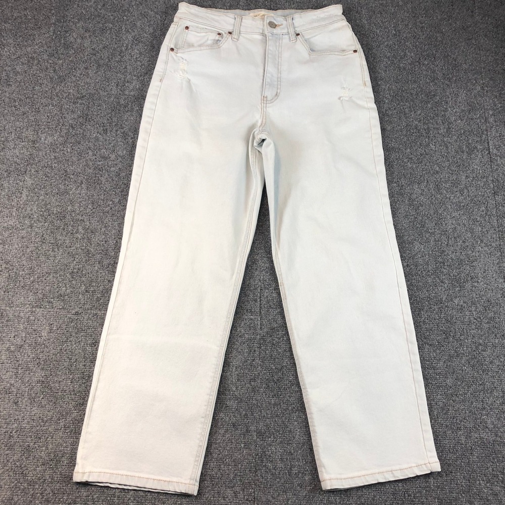 Vtg Copper Key Crop Straight Leg High Rise Jeans Women's Size 9 Light Wash Denim